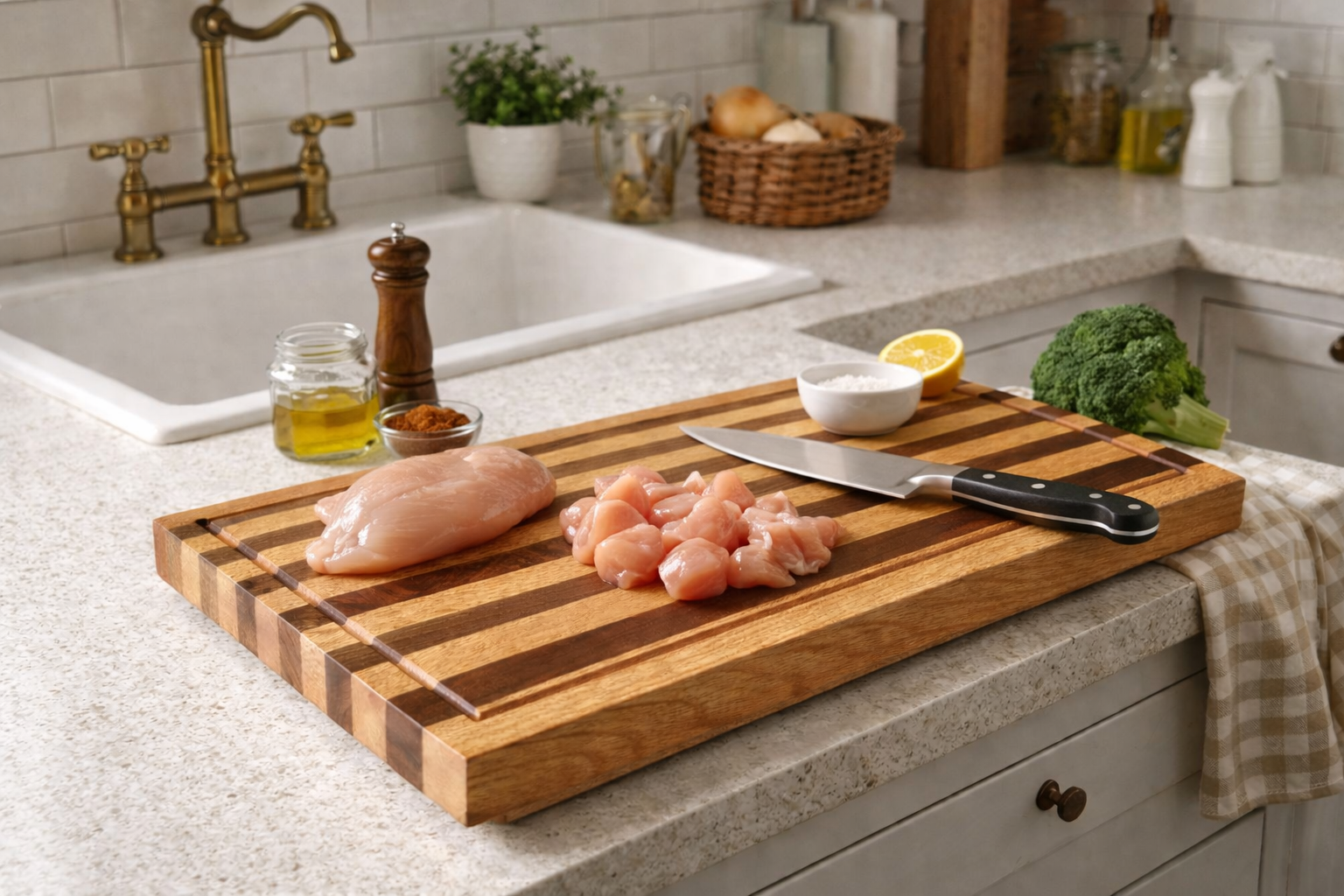 Handmade Striped Cutting Board