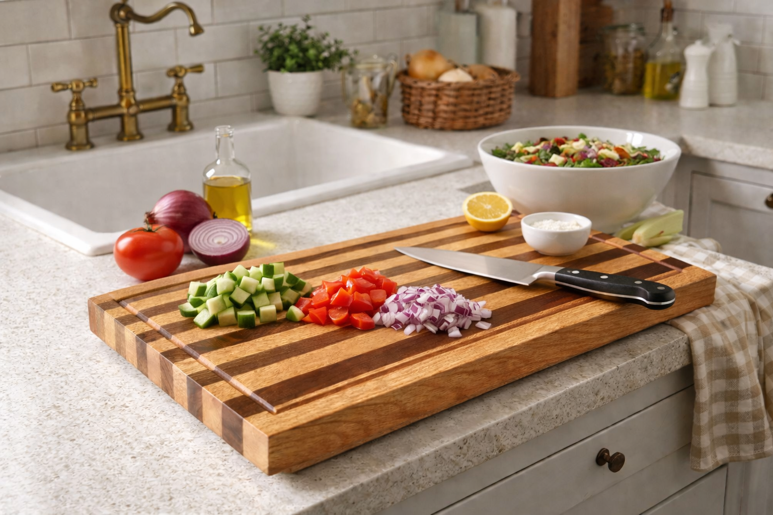 Handmade Striped Cutting Board